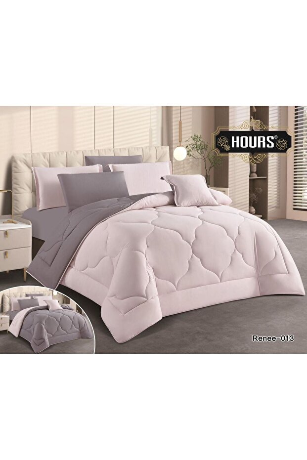 Summer Bedspread 4-Piece Set (Two Sides) with Geometric Pattern - 1
