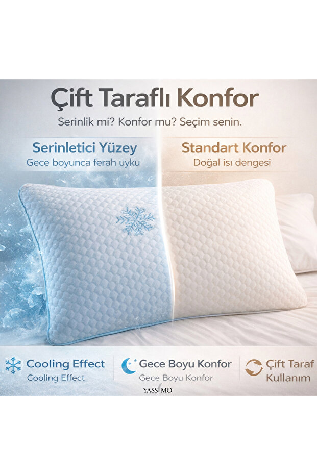Ice Touch Anti-Sweat Orthopedic Cold and Warm Double-Sided Pillow 900 Gr - 1 Pc