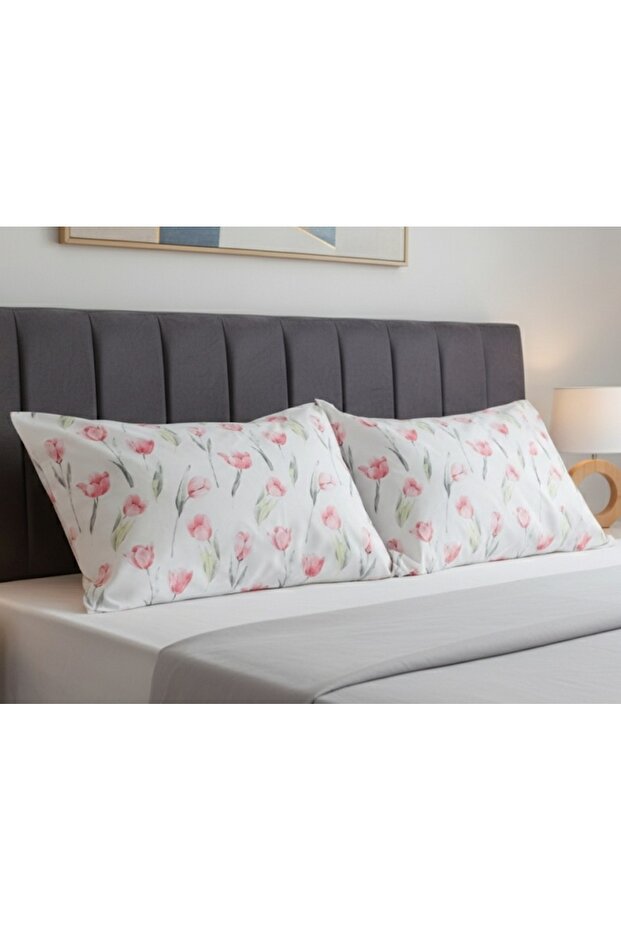 100% Cotton Floral Patterned Pillowcase Set 50X70 cm (2 Pieces) – Stylish and Natural Comfort