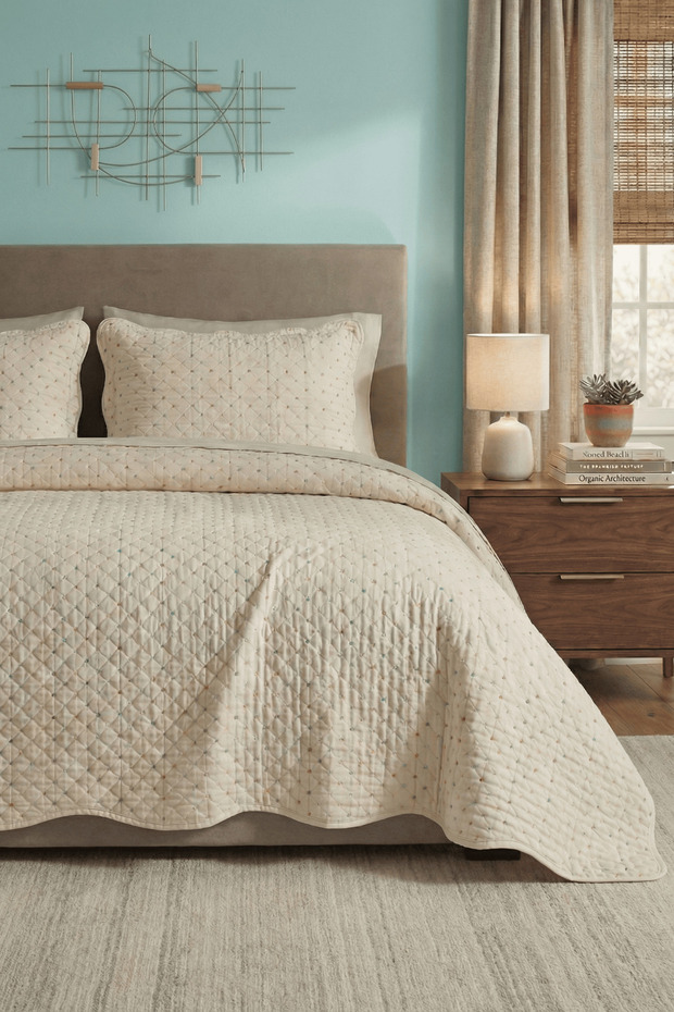 Crelune Double Bedspread Set - Ecru