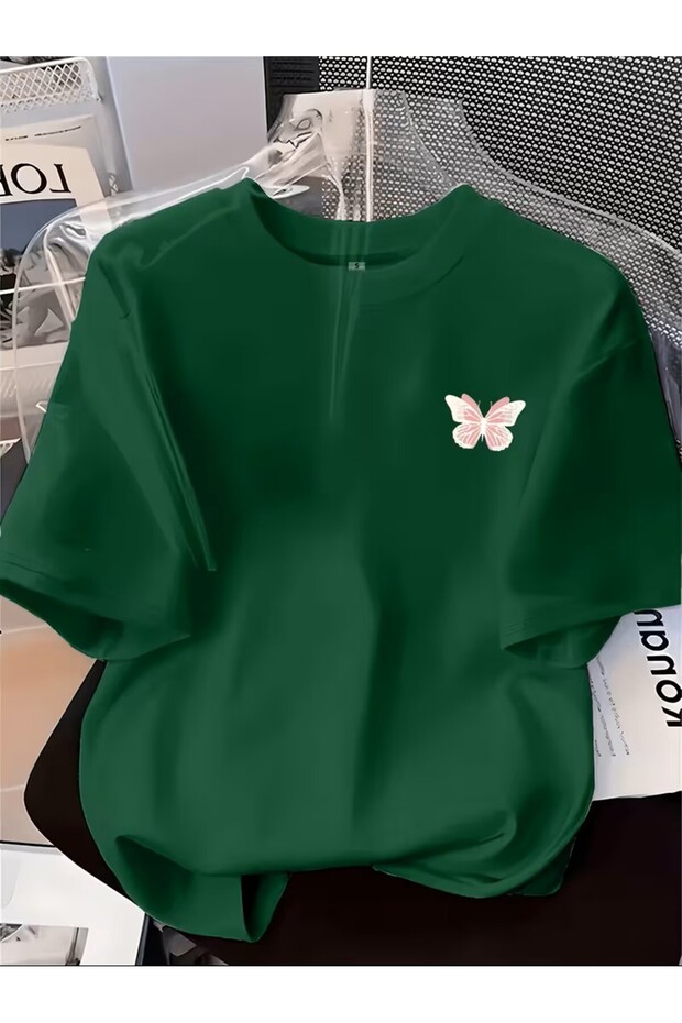 Big Size, Butterfly Printed T-Shirt for Women
