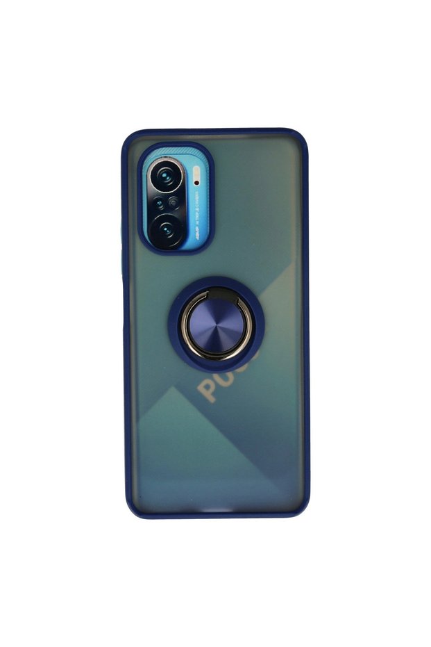Xiaomi Redmi K40 Case Montreal Silicone Cover with Ring - Navy Blue