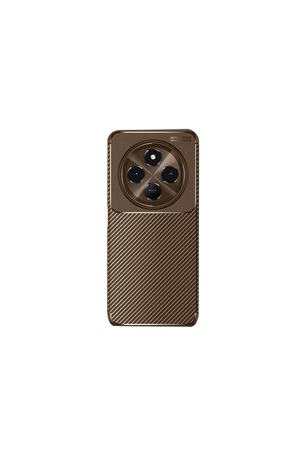 Xiaomi Redmi 14C Case Auto Focus Carbon Cover - Brown