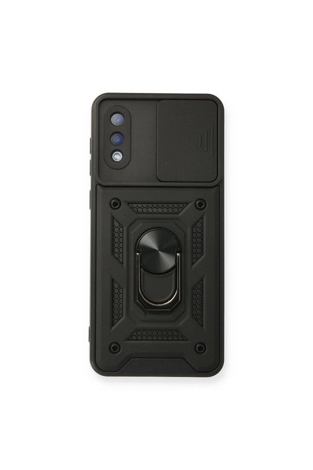 Samsung Galaxy A02 Case with Pars Lens Ring Silicone - Black