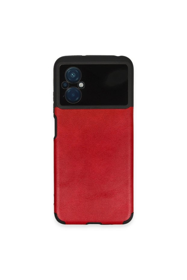 Xiaomi poco m5 case loop leather silicone - red