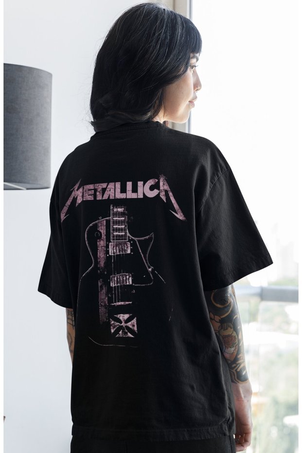 Metallica Rock Metal Music Band Back Printed Unisex Oversize T-Shirt