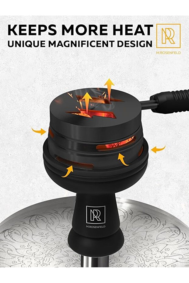 Black Hookah Charcoal Holder - Premium Heat Management System & Shisha Flavor Saver - Universal Huli