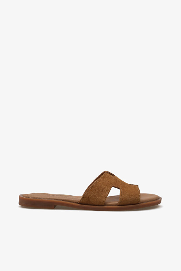 Hona Women's Genuine Leather Slippers - Tan Suede
