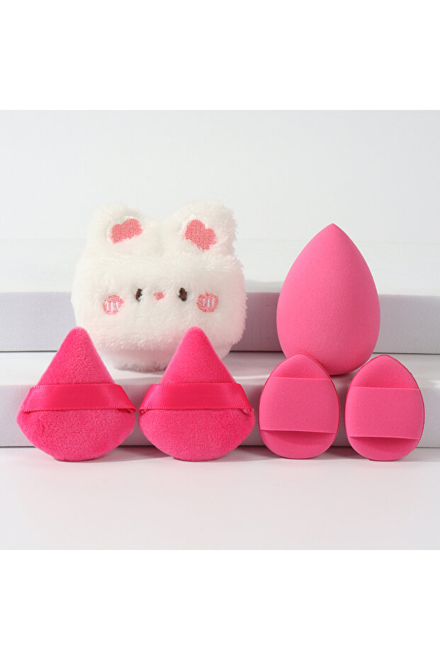 6Pcs 6-Piece Set of Embroidered Loose Powder Puffs, Expands When Exposed to Water, Can Be Used Both