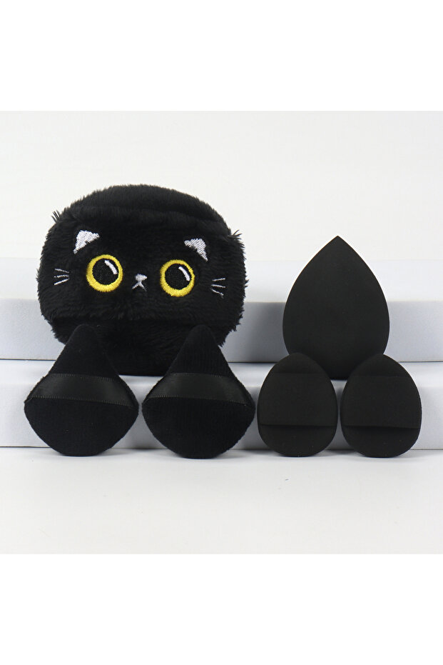 6Pcs 6-Piece Set of Embroidered Loose Powder Puffs, Expands When Exposed to Water, Can Be Used Both