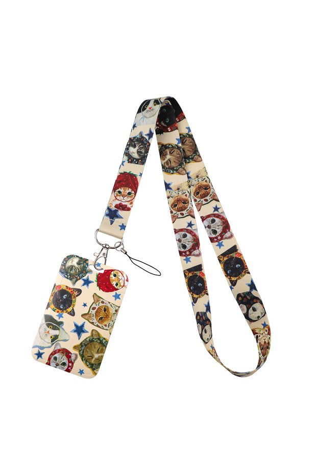 2 Animal Black Cat Lanyard Neck Strap Keychain Funny Frog Card Cover Badge Holder Mobile Phone Hang.