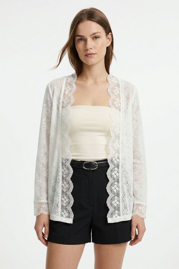 Ecru Lace Cardigan 3099