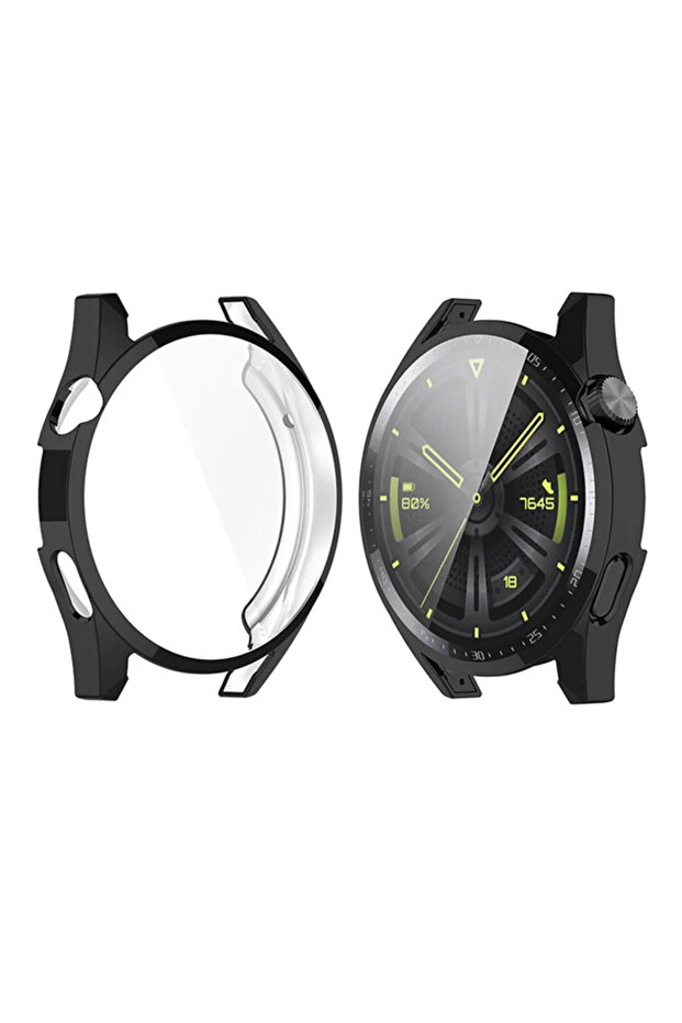 For Huawei GT3 46mm Black TPU Case For Watch GT3 46mm 42mm Soft Full Screen Protector Cover Bumper
