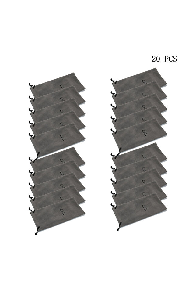 20 PCS 1/5/10 PCS Gray Retro Portable Glasses Case Soft Eyeglasses Bag Sunglasses Bags Solid Color D