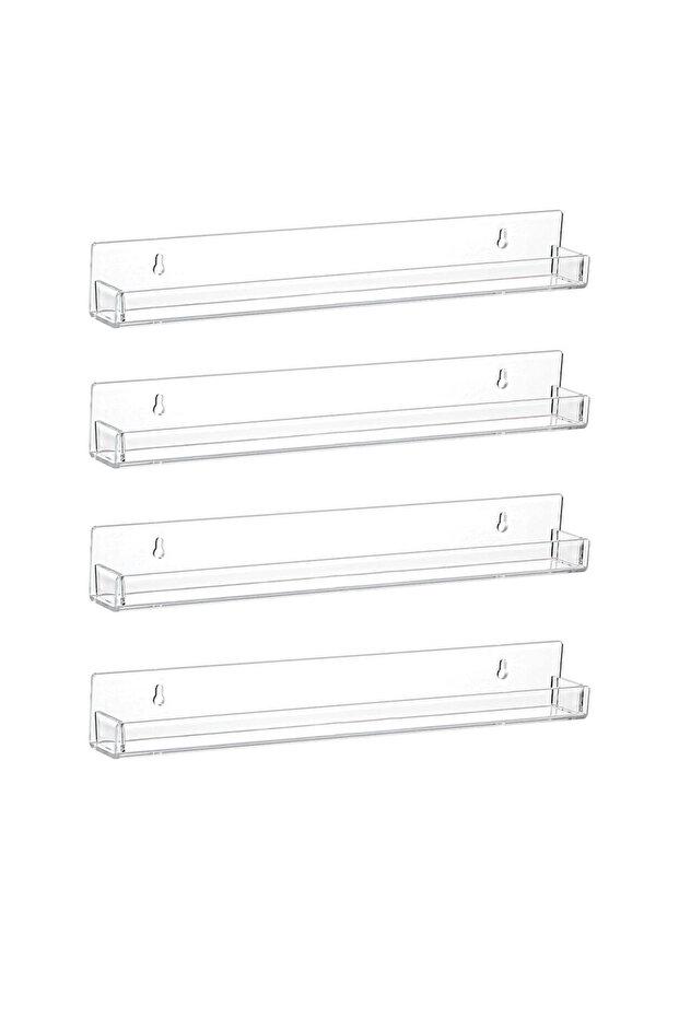 4pcs Nail Polish Wall Rack 15 Inch Clear Acrylic Nail Polish Organizer Purpose Acrylic Floating Shel