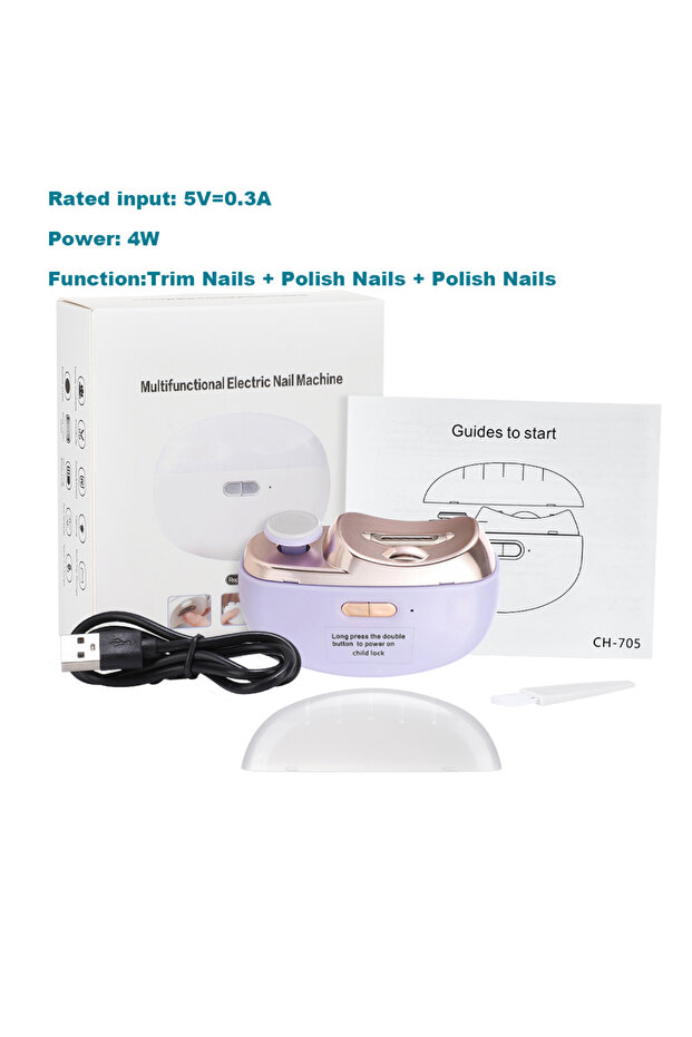 2 in 1 Electric Nail Clipper Automatic Grinding & Polishing with Light Nail Cutter Manicure for Baby