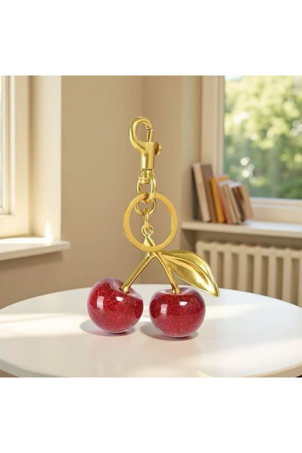 red 2025Cross-Border European and American Fashion Cherry Keychain High-End Cherry Bag Pendant Exqui
