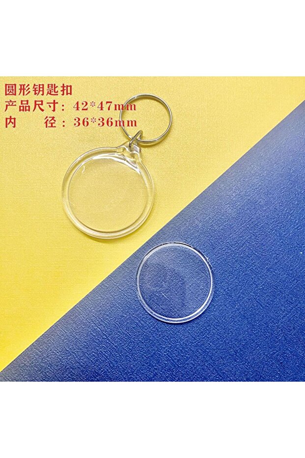 style 7 10 PCS Acrylic Photo Frame Keychain Clear Picture Insert Blank Keyrings for Double-Sided Pho