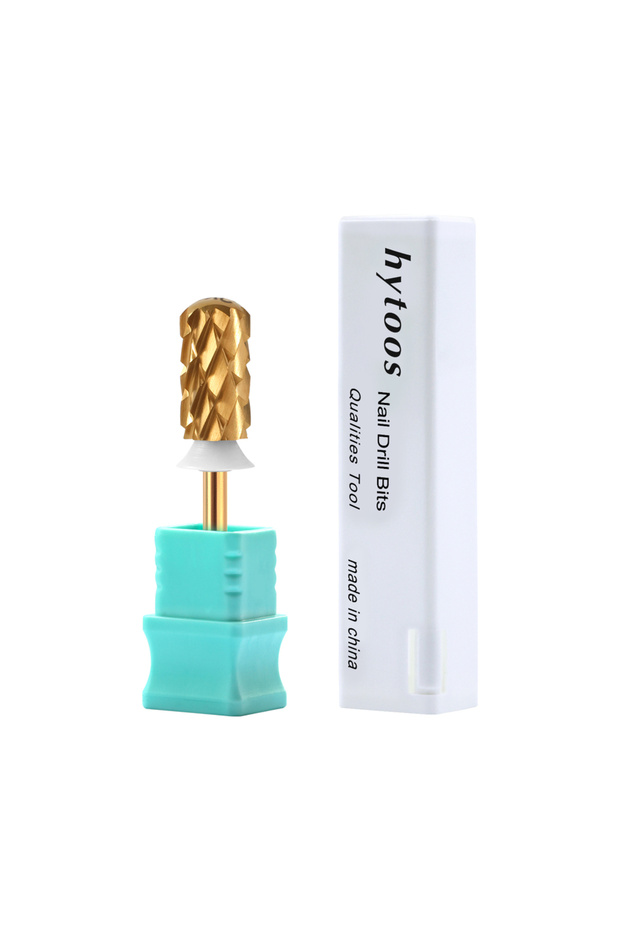 Titanium 5XC HYTOOS 5XC Safety Barrel Nail Drill Bits 3/32 Smooth Top Carbide Manicure Bit Remove Th