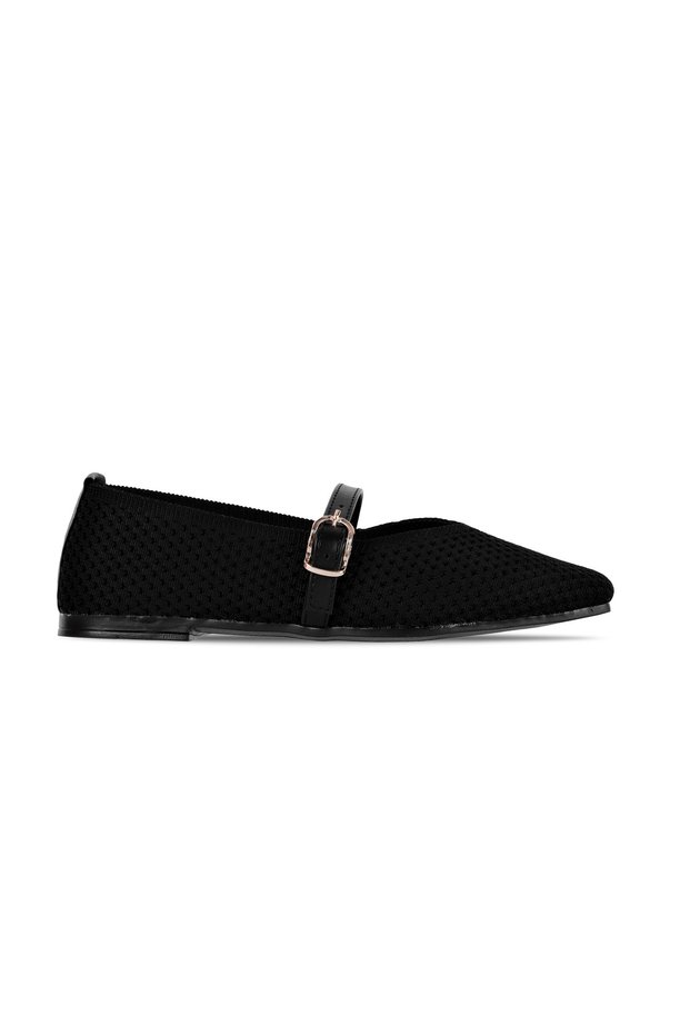 Unless Women's Knitwear Fabric Blunt Toe Single Strap Ballerina Shoes B4509