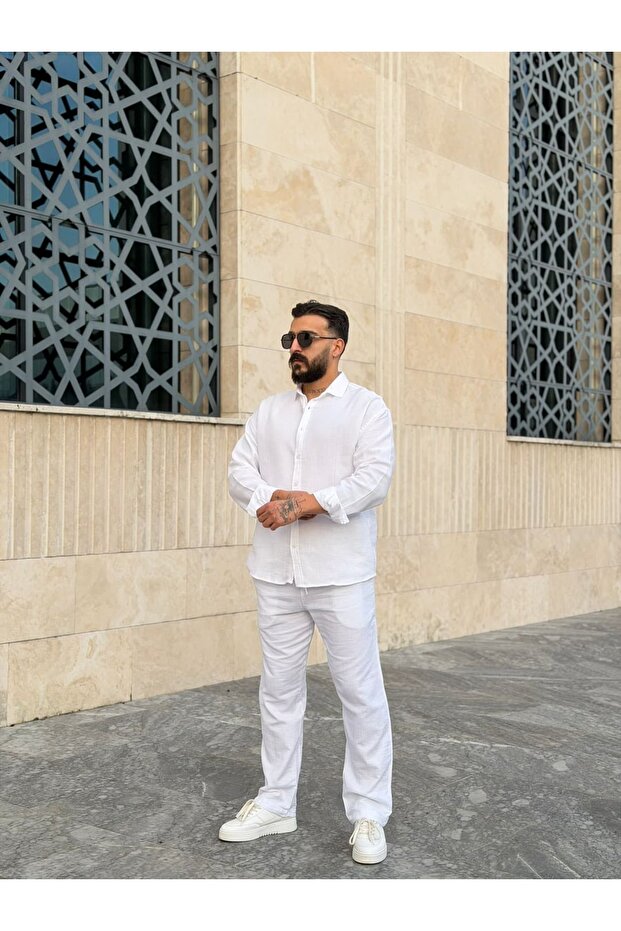 Muslin Fabric Oversize Pants & Shirt Set