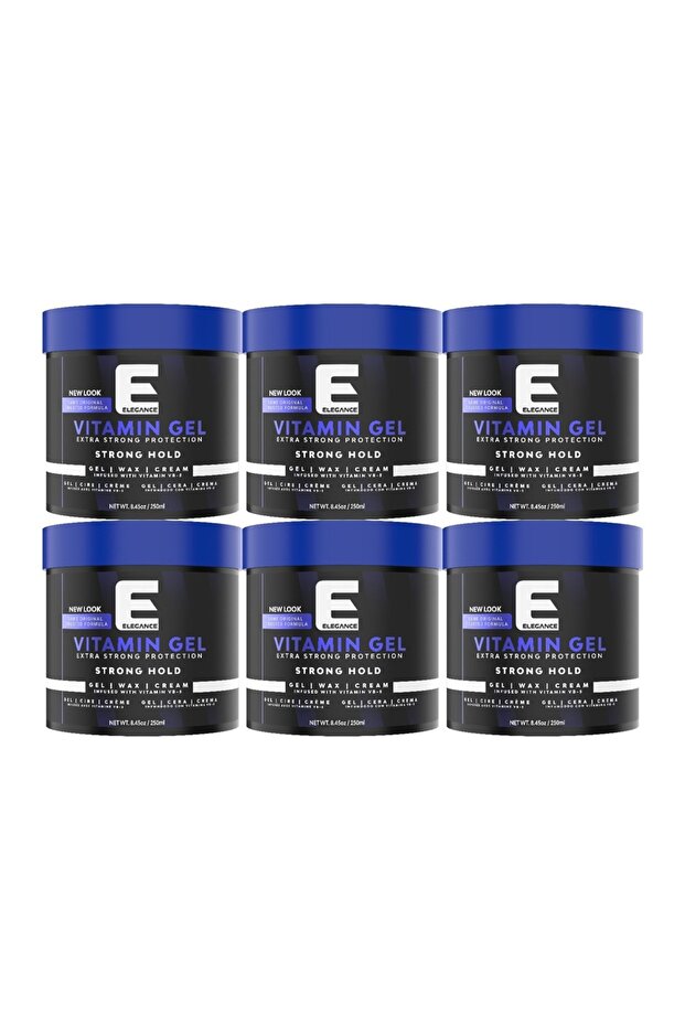 E-Series Vitamin Gel – Blue, 250ml (Pack of 6) – Pro-VB-5, Flake-Free Shine & Volume