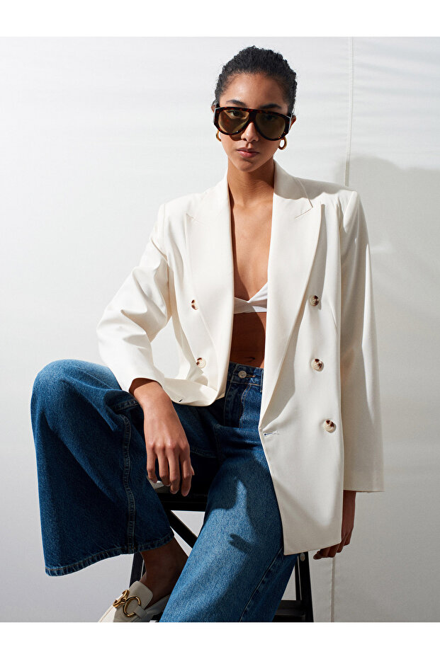 60798 Jachetă tip blazer-albă - 1