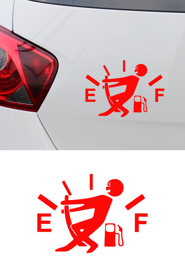Fuel Tank Empty Humor Sticker - Low Fuel Funny Car Sticker - Auto Motor Sticker 15X11Cm