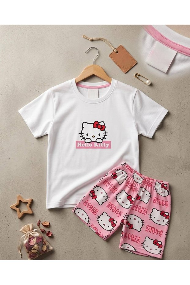 Girl's Hello Kitty Shorts Short-Sleeved T-Shirt Two-Piece Pajama Set