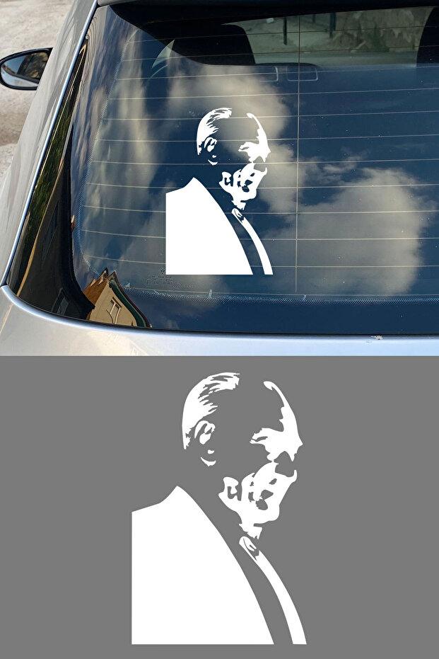 Ataturk Portrait Silhouette Car Sticker - Mustafa Kemal Atatürk Face Auto Sticker 10X15Cm