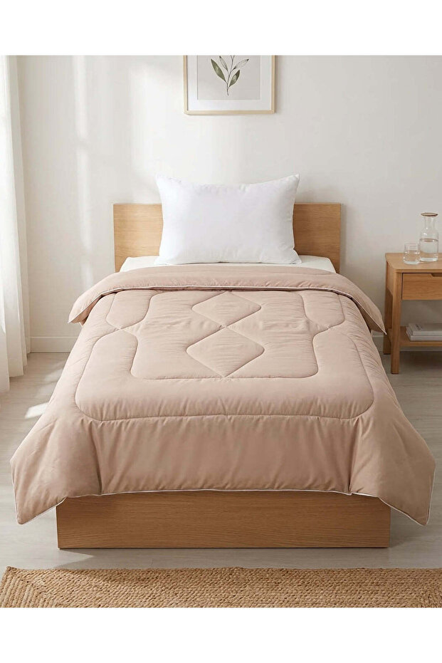 Beige Solid Comforter (King Size) - 2