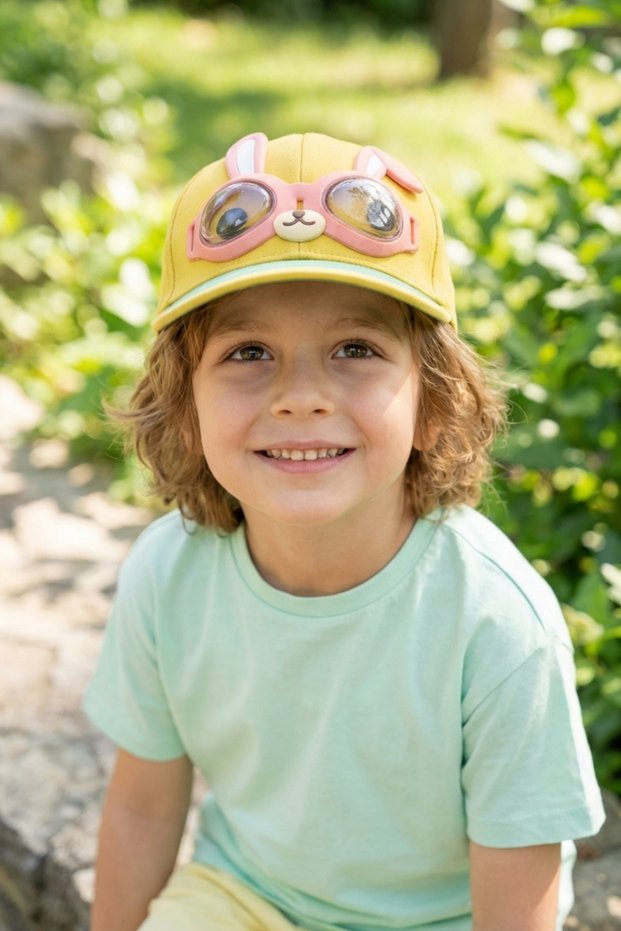 Luna Bunny Premium Design Adjustable, Lightweight and Breathable4-7Years Unisex Kids Hat