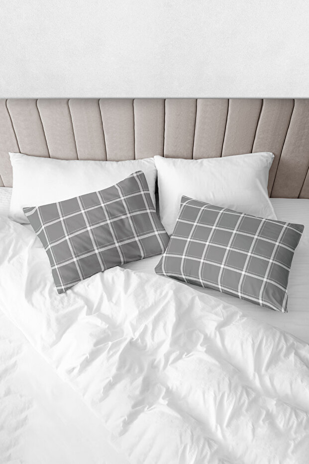 100% Cotton Akfil Elis Pillowcase Set of 2 - 50X70 cm Anthracite