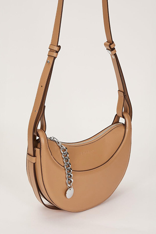 Levidor Premium Combinable Leather Bag with Strap 930624 Camel