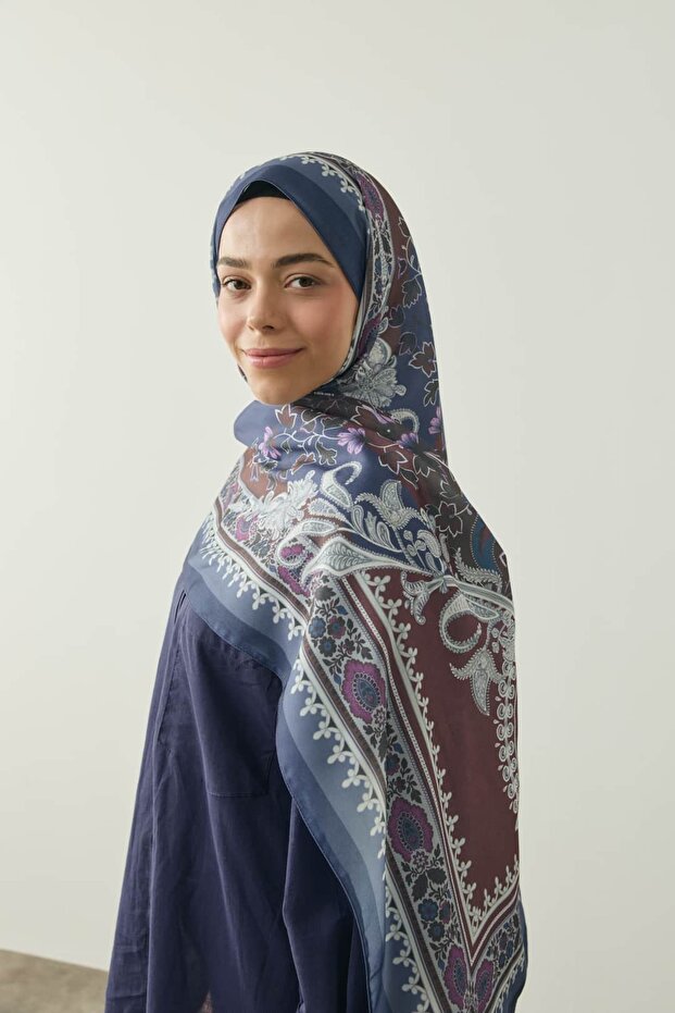 Persian Pattern Medine Silk Shawl - 2