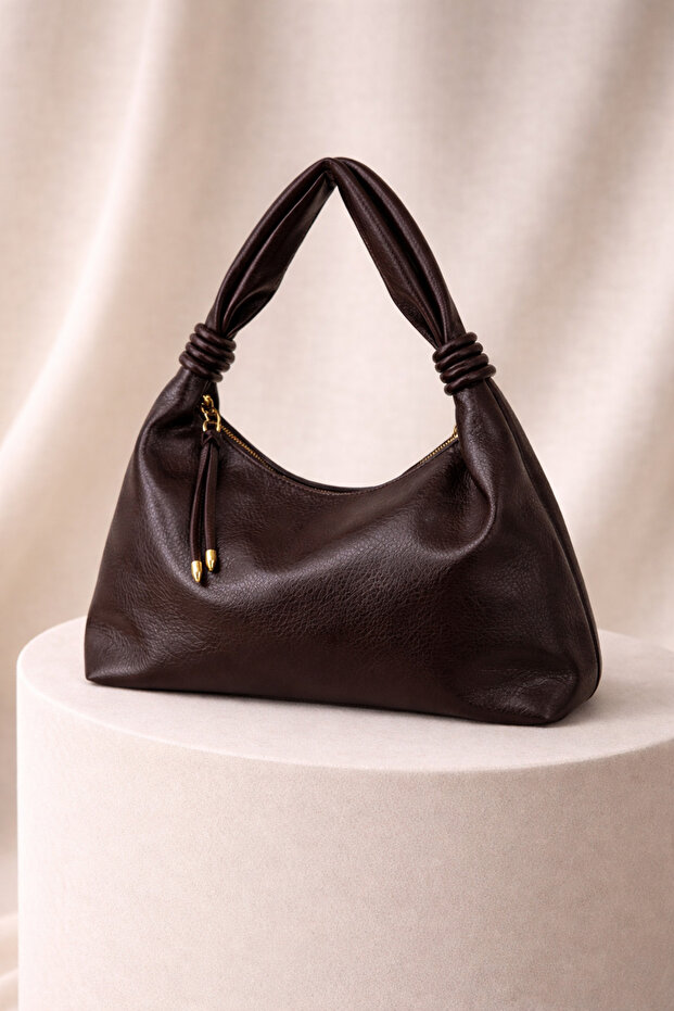 Bügüm Detailed Vibe Women's Shoulder Bag Brown