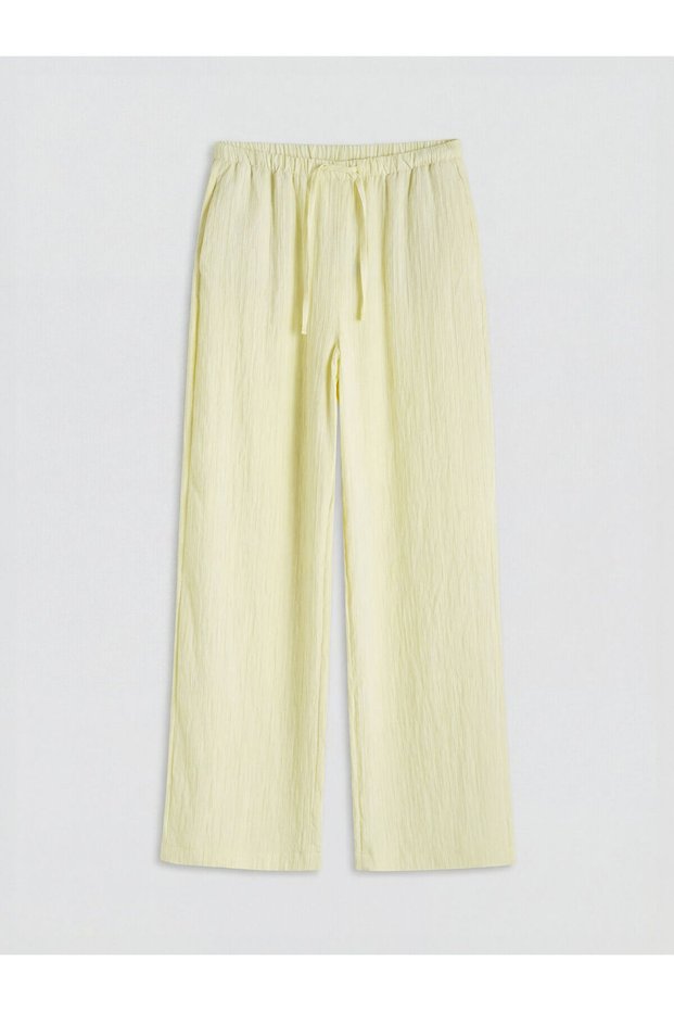 Nevavm Farkıyla Lcw Vision Yellow Elastic Waist Textured Women's Trousers - S6A800Z8-Z3T