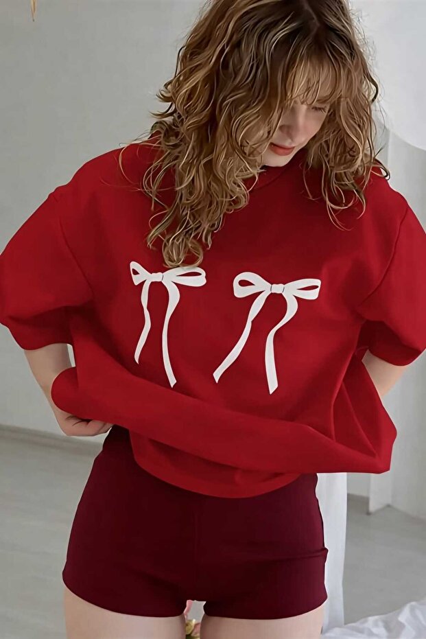 Unisex Comfortable Fit Tshirt with Ribbon and Double Print