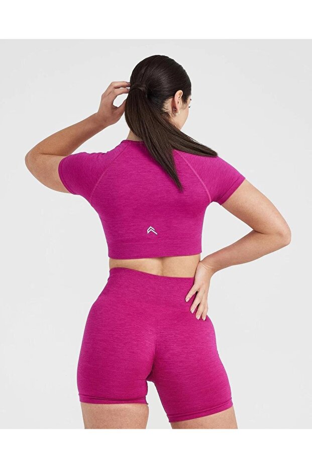 Oneractive Crop Short Sleeve Plum