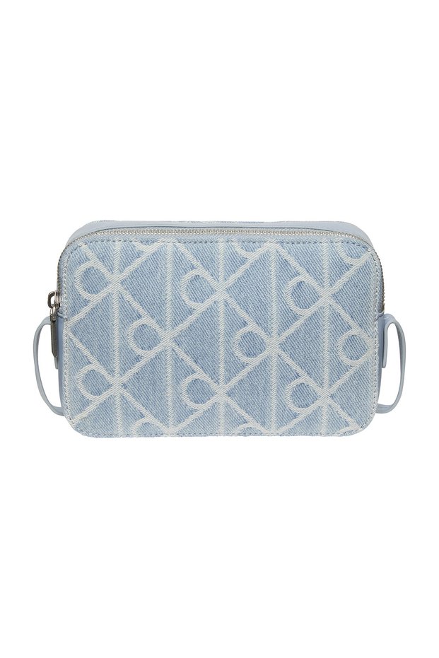 Women's Blue Emblem All-Over Print Denim Camera Crossbody Bag LV04F3430G-YBZ