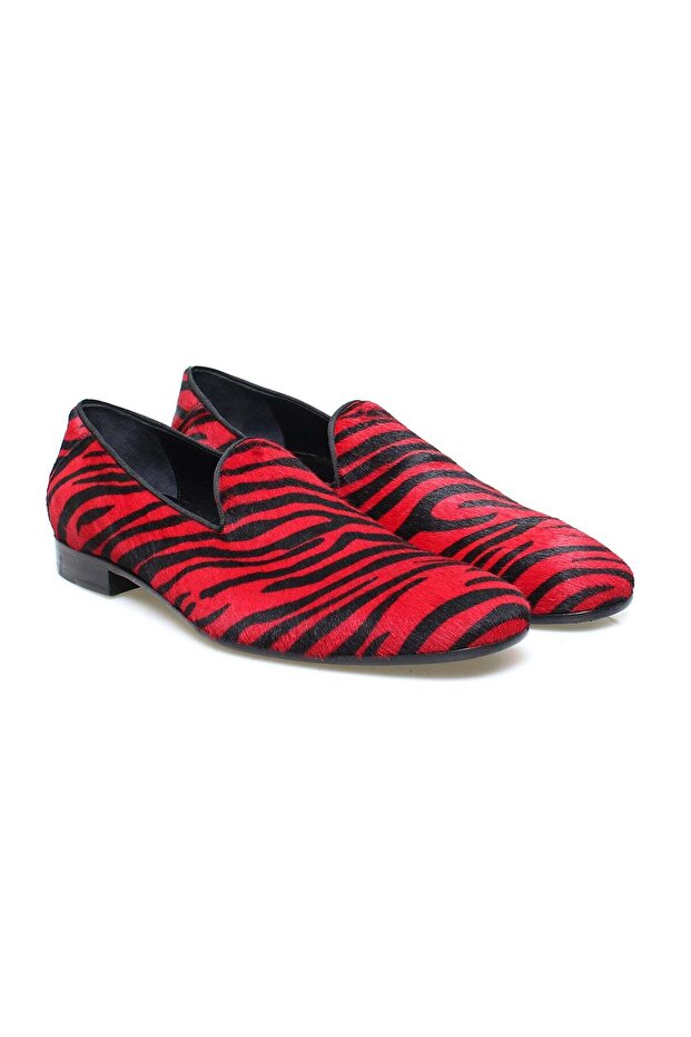 Red Black Genuine Leather Leather Sole Men's Shoes