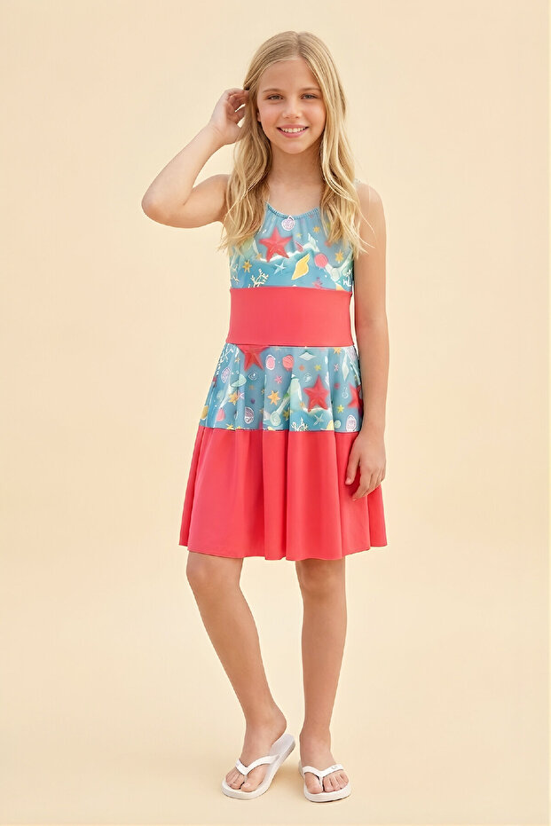 Girl's Dress Swimsuit 2-11 Years 12596B