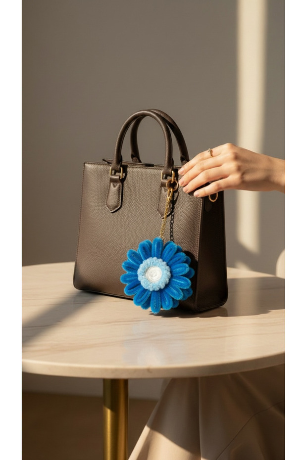 Handmade Flower Bag Ornament – Keychain & Charm, Bohemian Accessory
