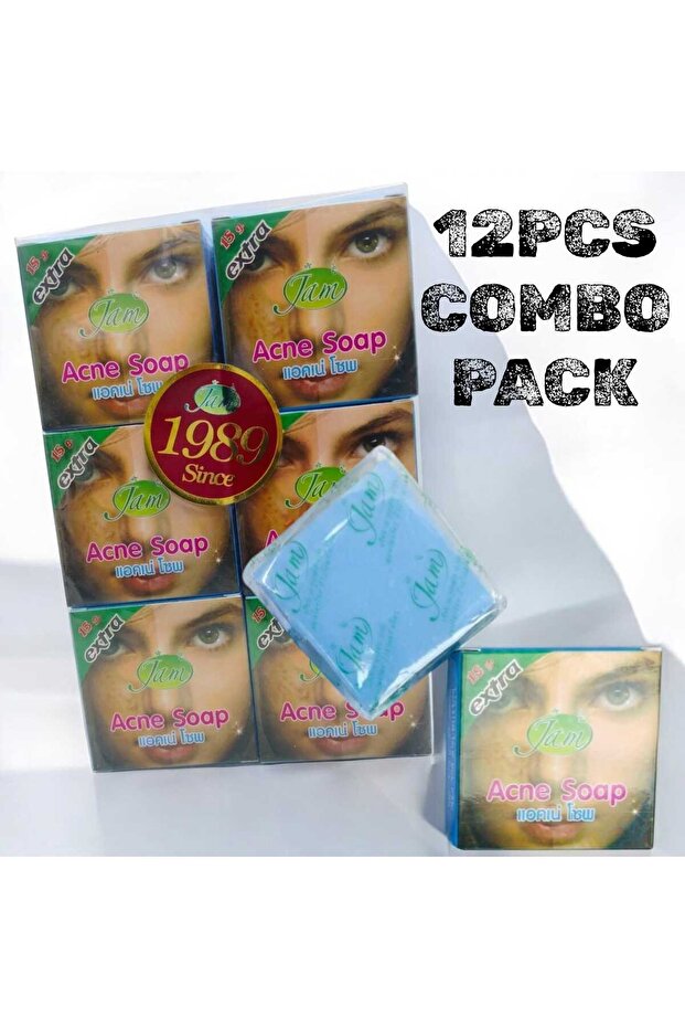 Herbal Acne Soap 12PCS COMBO PACK – Deep Cleansing & Oil Control Bar for Acne, Pimples & Smooth Skin