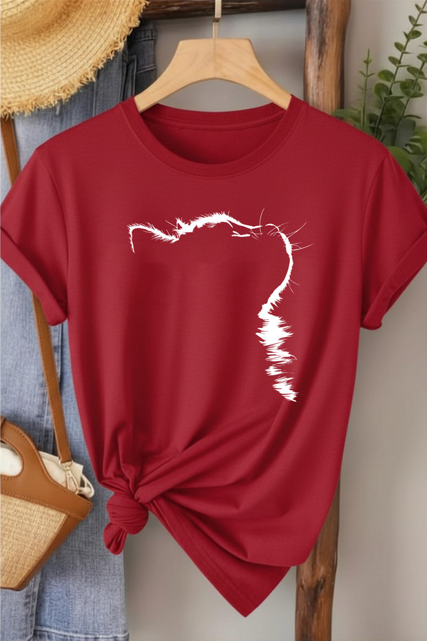 Cat Printed Women's Cotton T-shirt