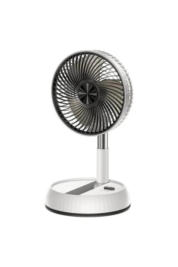 Portable Folding Fan USB Rechargeable 10W, Height Adjustable, Rotating Base, Low Noise Design