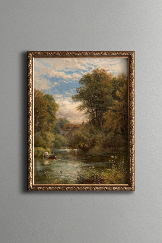 Journey on the River – Vintage Patterned Frame – Slim Model