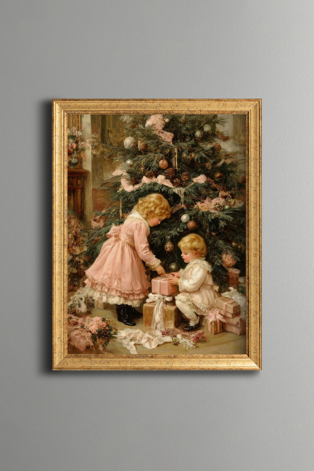 Children and New Year's Gifts – Vintage Patterned Frame – Slim Model