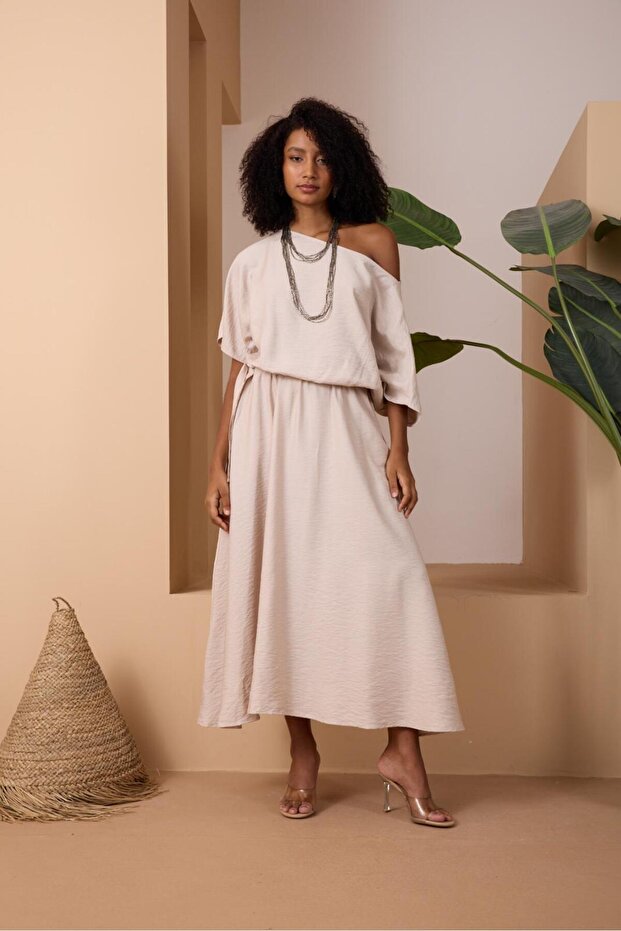 Women's Linen Pocket Belted Short Sleeve Summer Dress