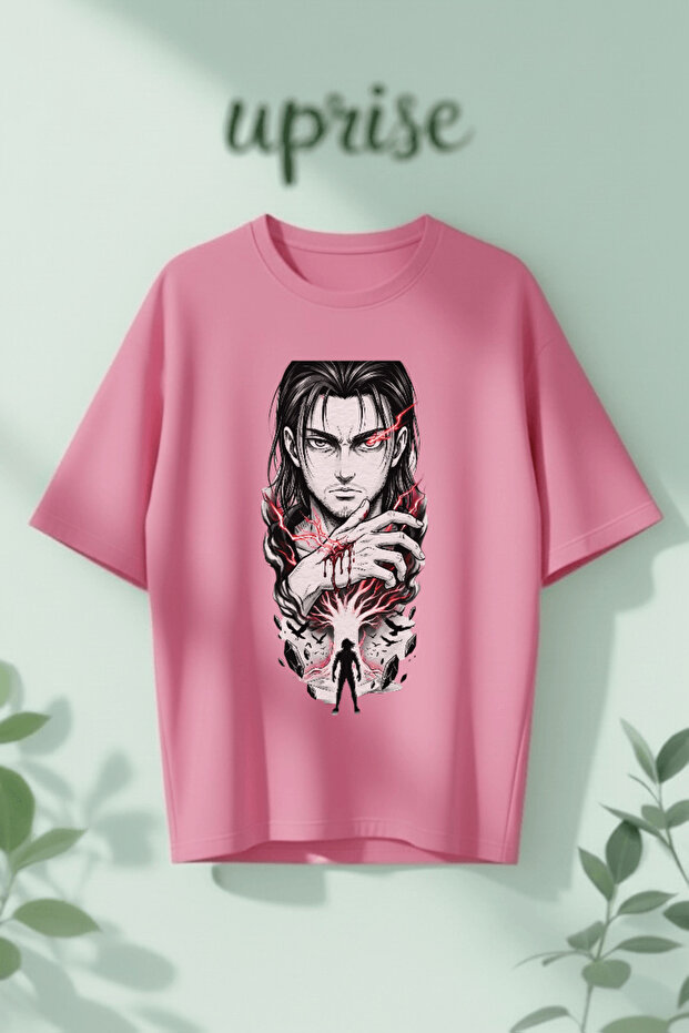 Eren Yeager Giant Attack on Titan Printed Cotton Oversize T-Shirt